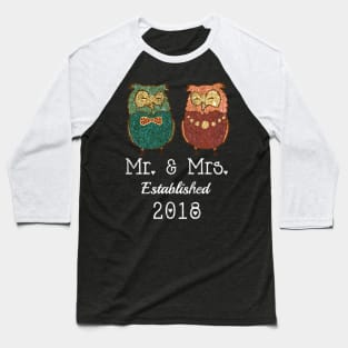 Mr Mrs Owls Baseball T-Shirt